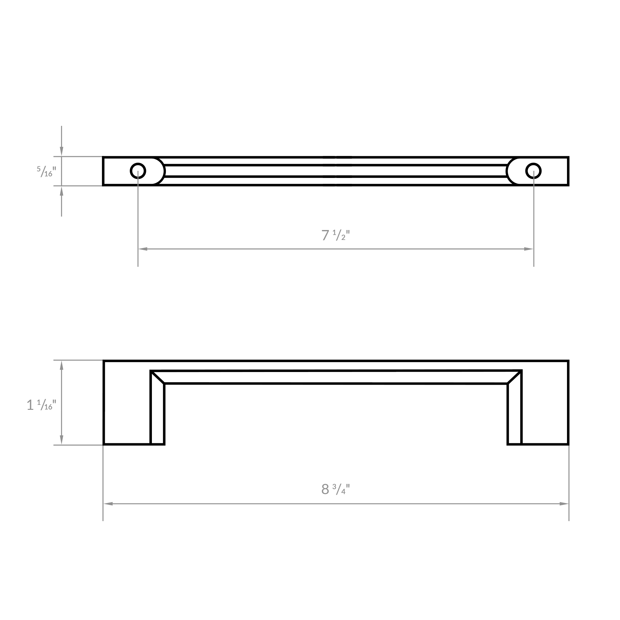 9" Matte Black Cabinet Pull H8372-192MB