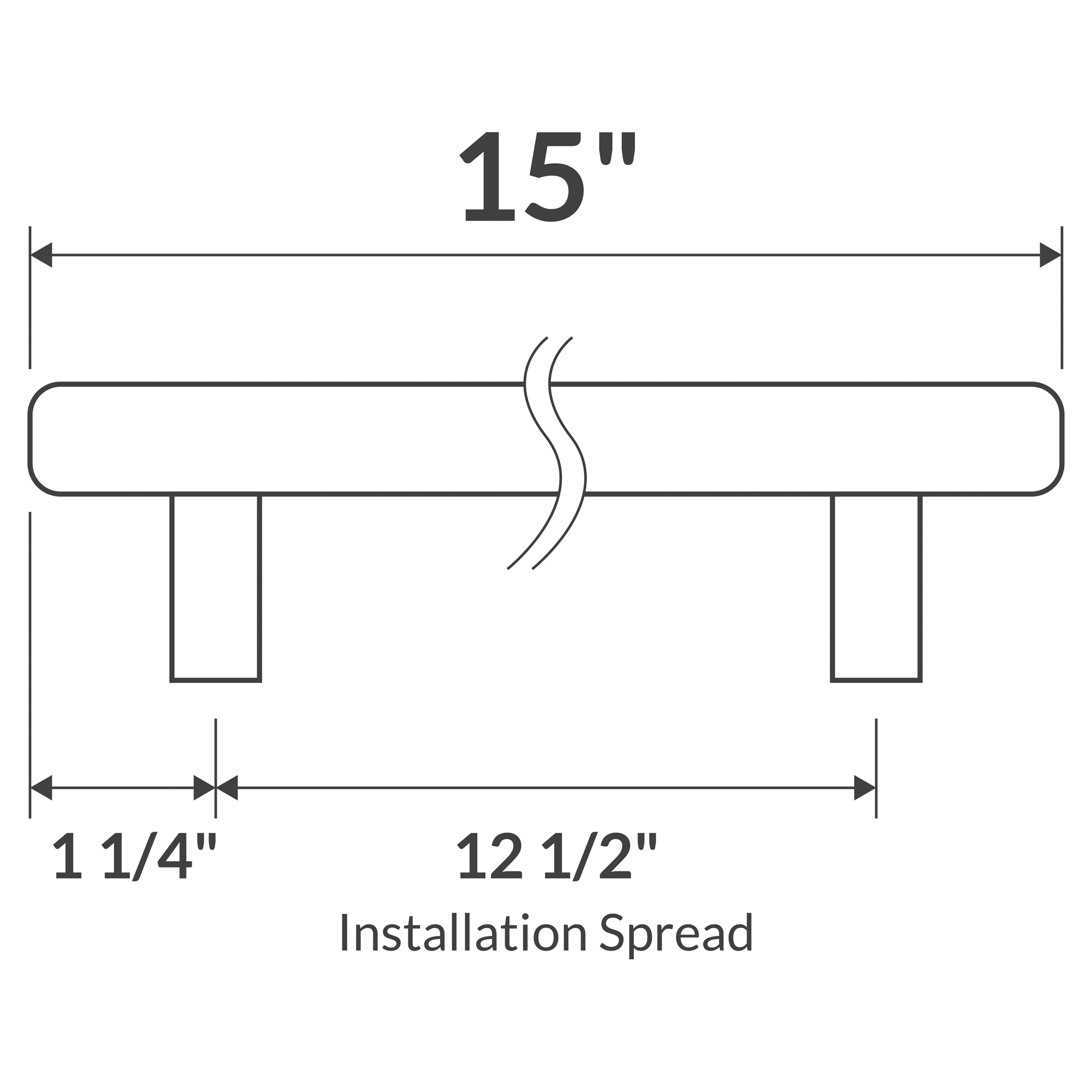 15" Brushed Nickel Bar-Style Handle/Pull LDH-15