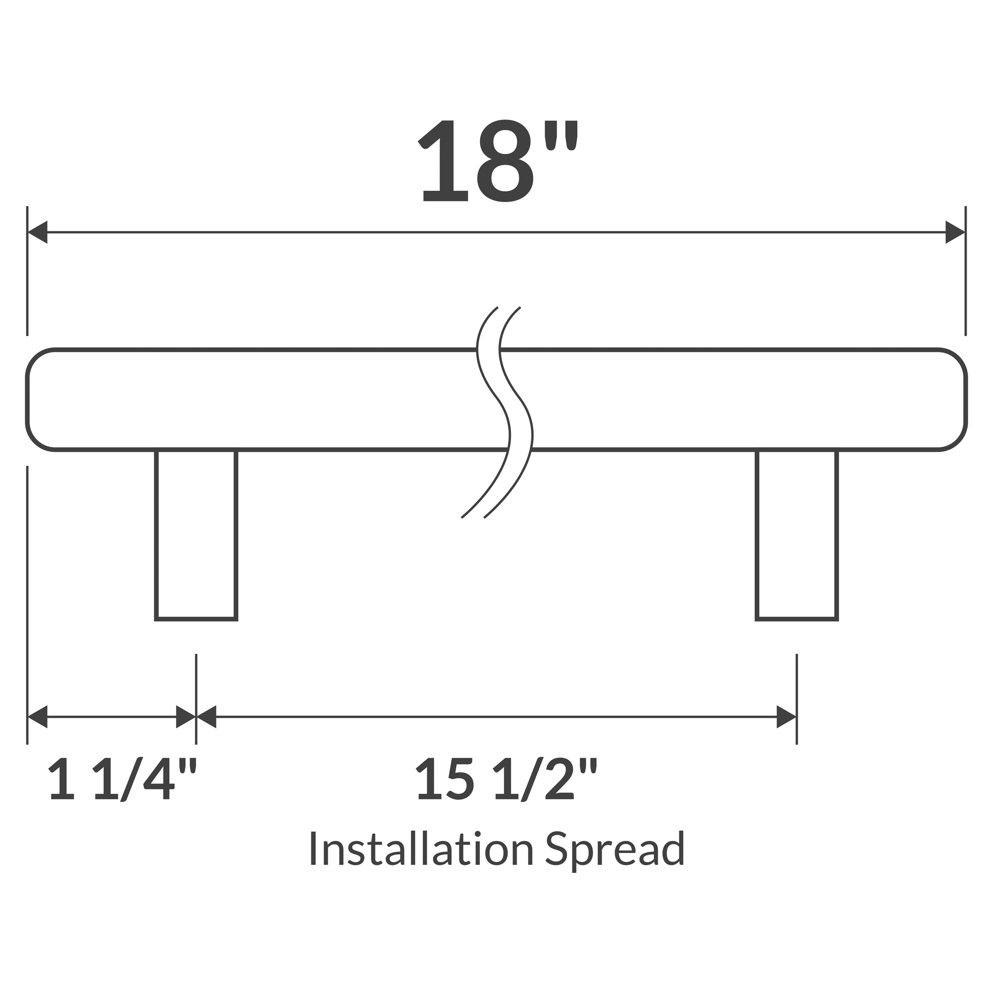 18" Brushed Nickel Bar-Style Handle/Pull LDH-18