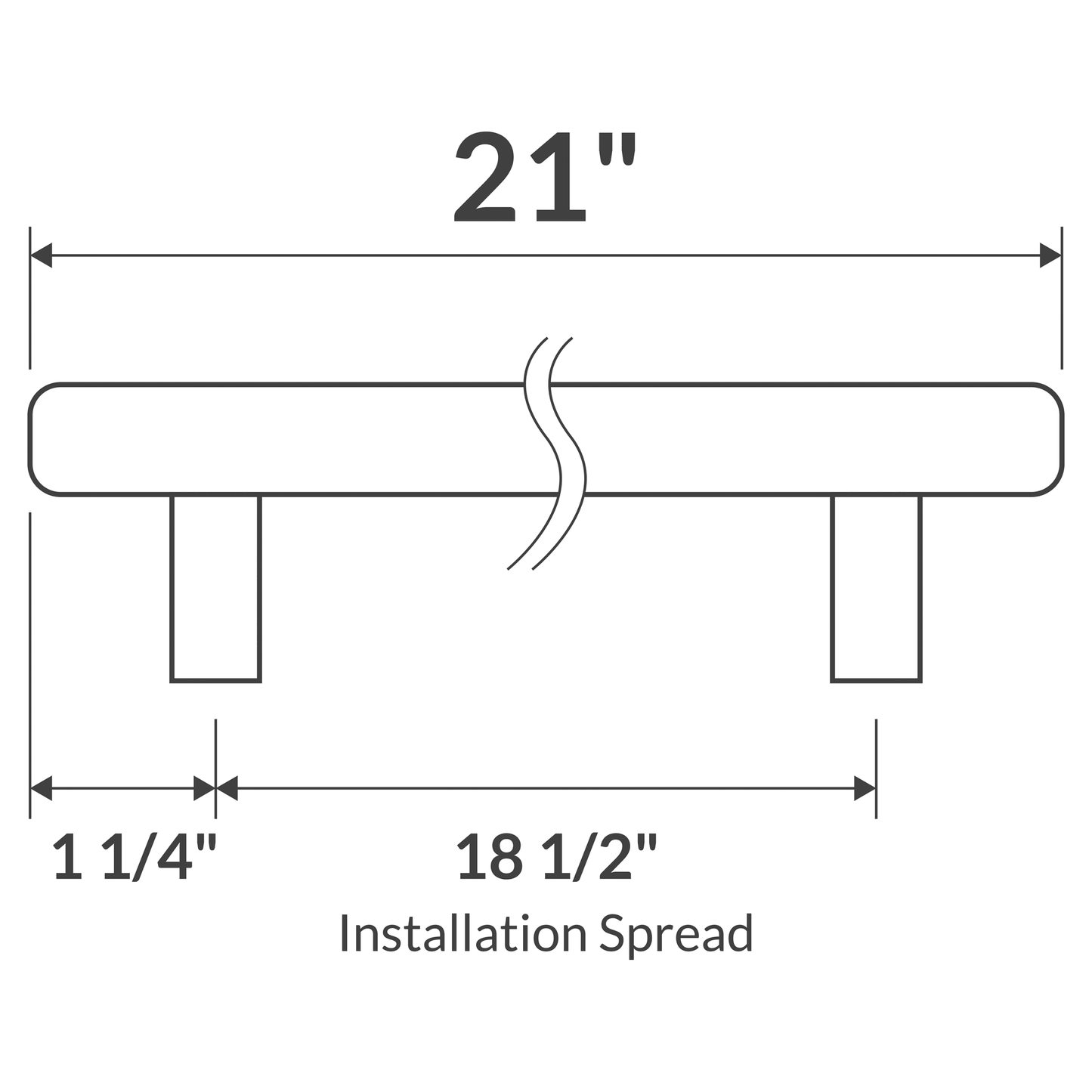 21" Brushed Nickel Bar-Style Handle/Pull LDH-21