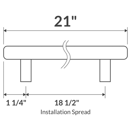 21" Brushed Nickel Bar-Style Handle/Pull LDH-21