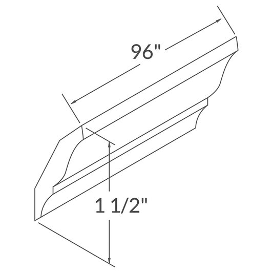 Crown Molding MCROWN1 Newport LessCare 1.5 in. height 96 in. depth