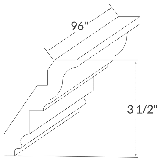 Crown Molding MCROWN3 Newport LessCare 3.5 in. height 96 in. depth