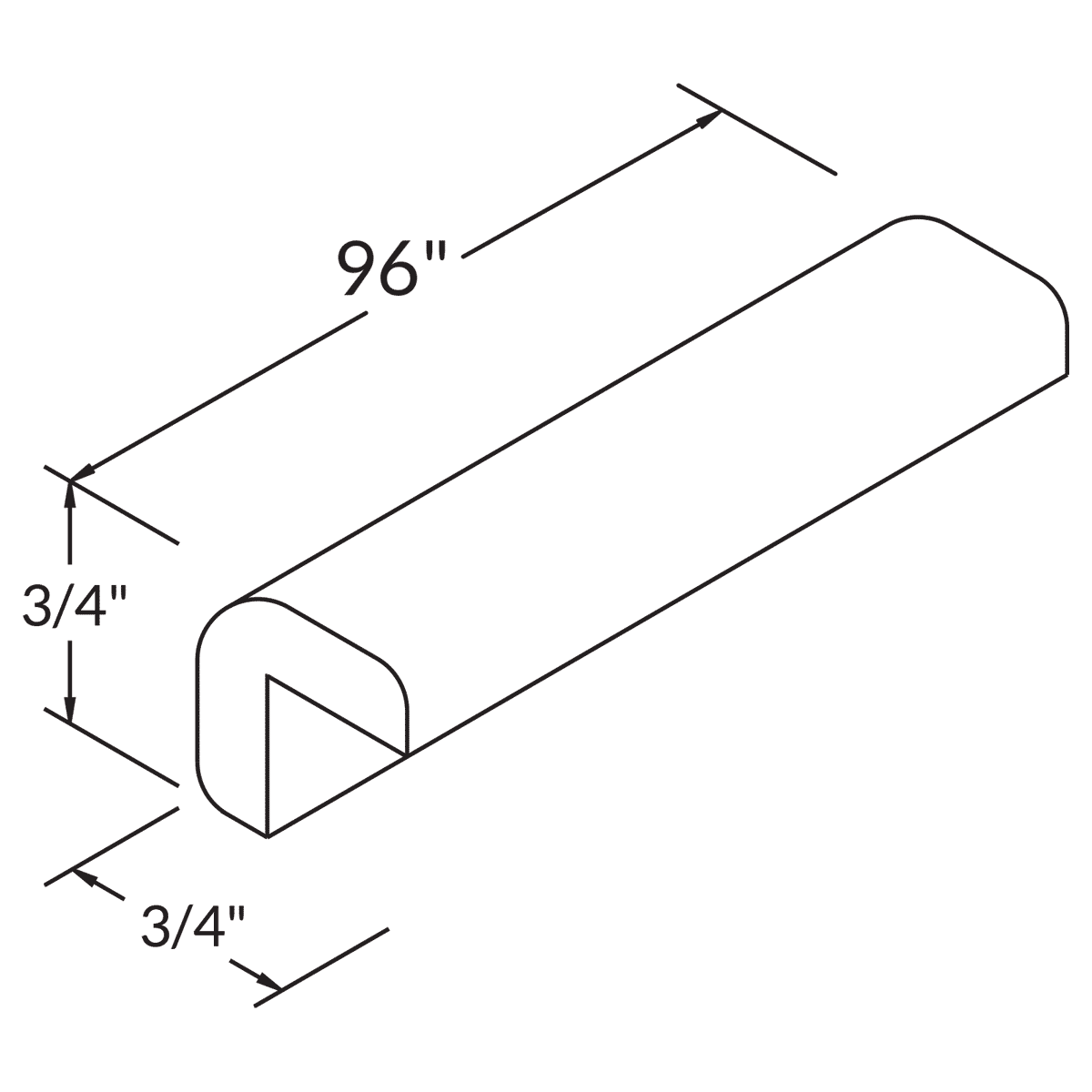 Outside Corner Molding MOC8 Alpina White LessCare 0.75 in. width 0.75 in. height 96 in. depth