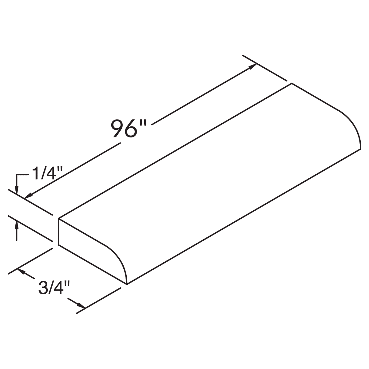 Scribe Molding MSW8 Shaker Toffee LessCare 0.75 in. width 0.25 in. height 96 in. depth