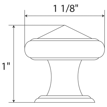 1.125"W Brushed Nickel Knob Door/Drawer Pull P-10