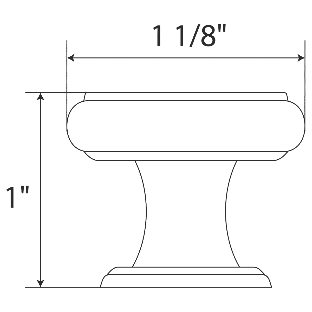 1.125"W Brushed Nickel Knob Door/Drawer Pull P-11