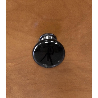 1.25"W Black Gloss Knob Door/Drawer Pull P-13