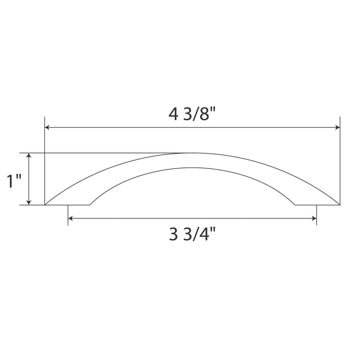 4.375"W Brushed Nickel Door/Drawer Pull P-2