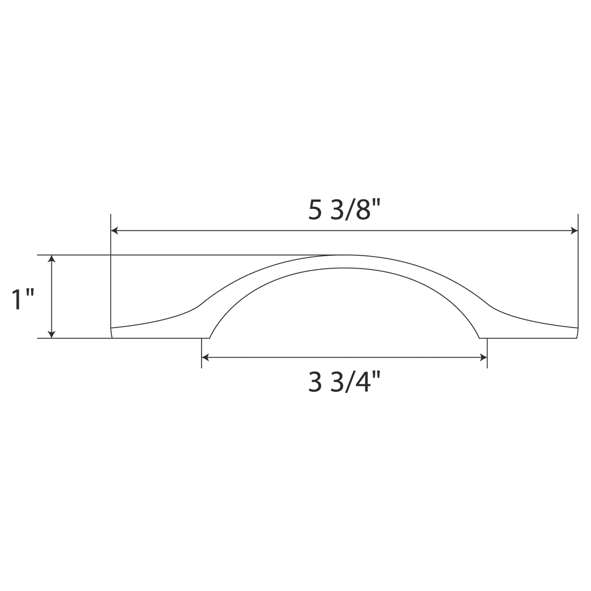 5.375"W Brushed Nickel Door/Drawer Pull P-4