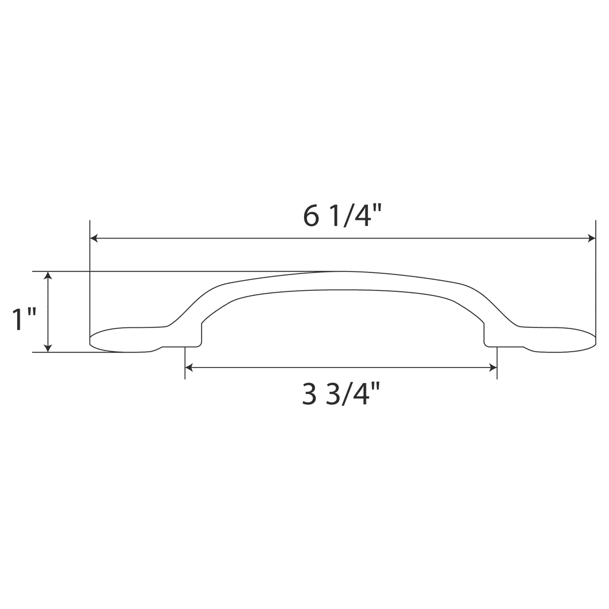 6.25"W Brushed Nickel Door/Drawer Pull P-6