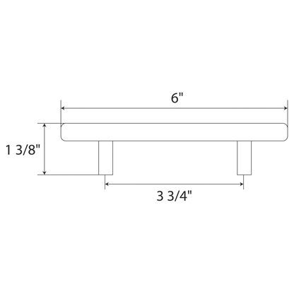 6"W Brushed Nickel Bar Door/Drawer Pull P-8