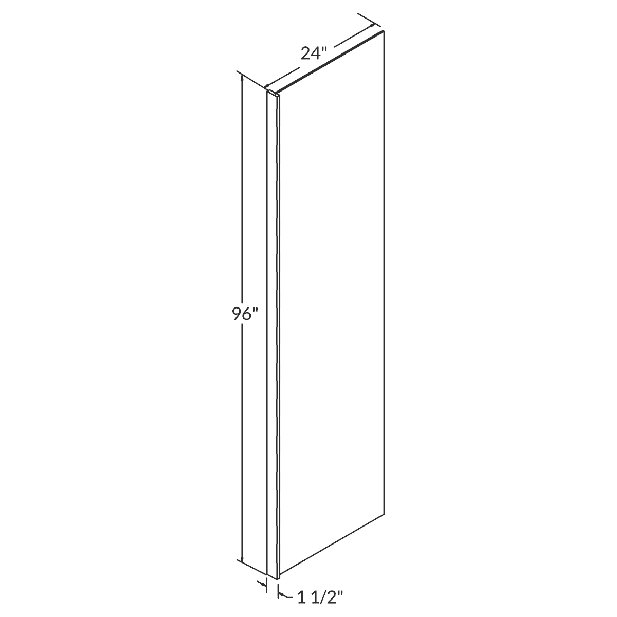 End Panel Molding PREPRP1.596 Newport LessCare 0.5 in. width 96 in. height 24 in. depth