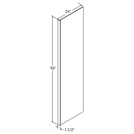 End Panel Molding PREPRP1.596 Shaker Toffee LessCare 0.5 in. width 96 in. height 24 in. depth