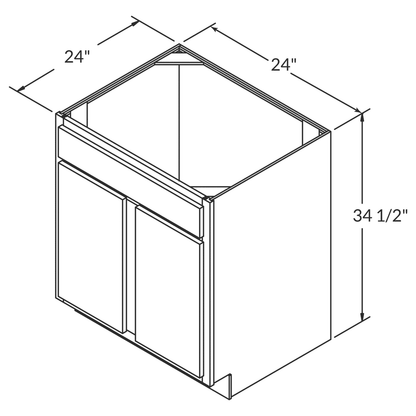 Sink Base Kitchen Cabinet SB24 Newport LessCare 24 in. width 34.5 in. height 24 in. depth