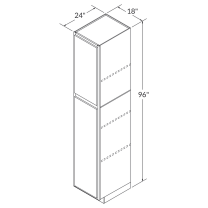 Utility Kitchen Cabinet U1896 Newport LessCare 18 in. width 96 in. height 24 in. depth