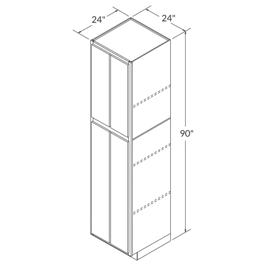 Utility Kitchen Cabinet U2490 Newport LessCare 24 in. width 90 in. height 24 in. depth