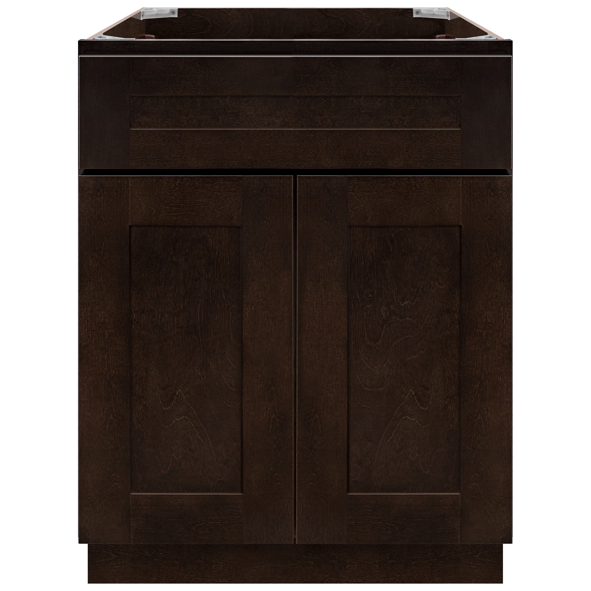 Vanity Sink Base Cabinet 24 Inch Wide x 21 Inch Deep x 34 1/2 Inch High Espresso Shaker Series