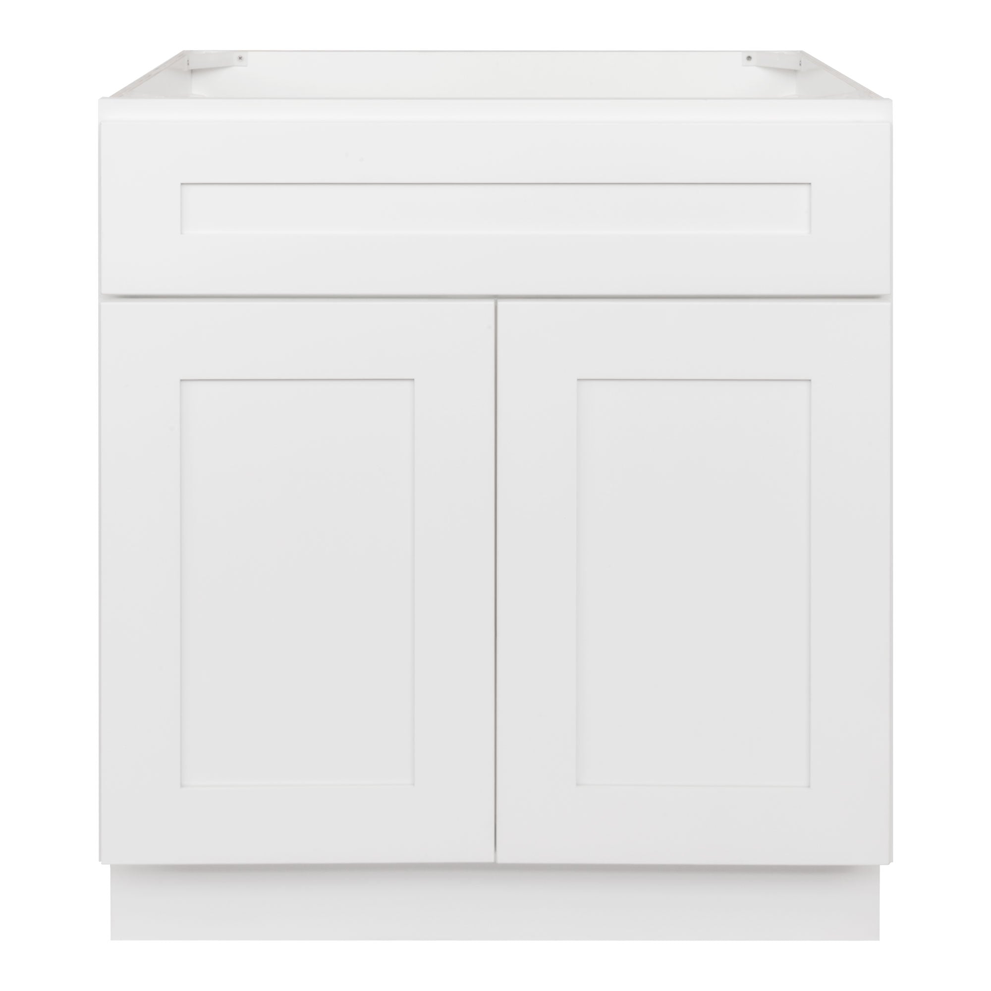 30 W x 21 D x 34.5 H Vanity Sink Base White Shaker Cabinet