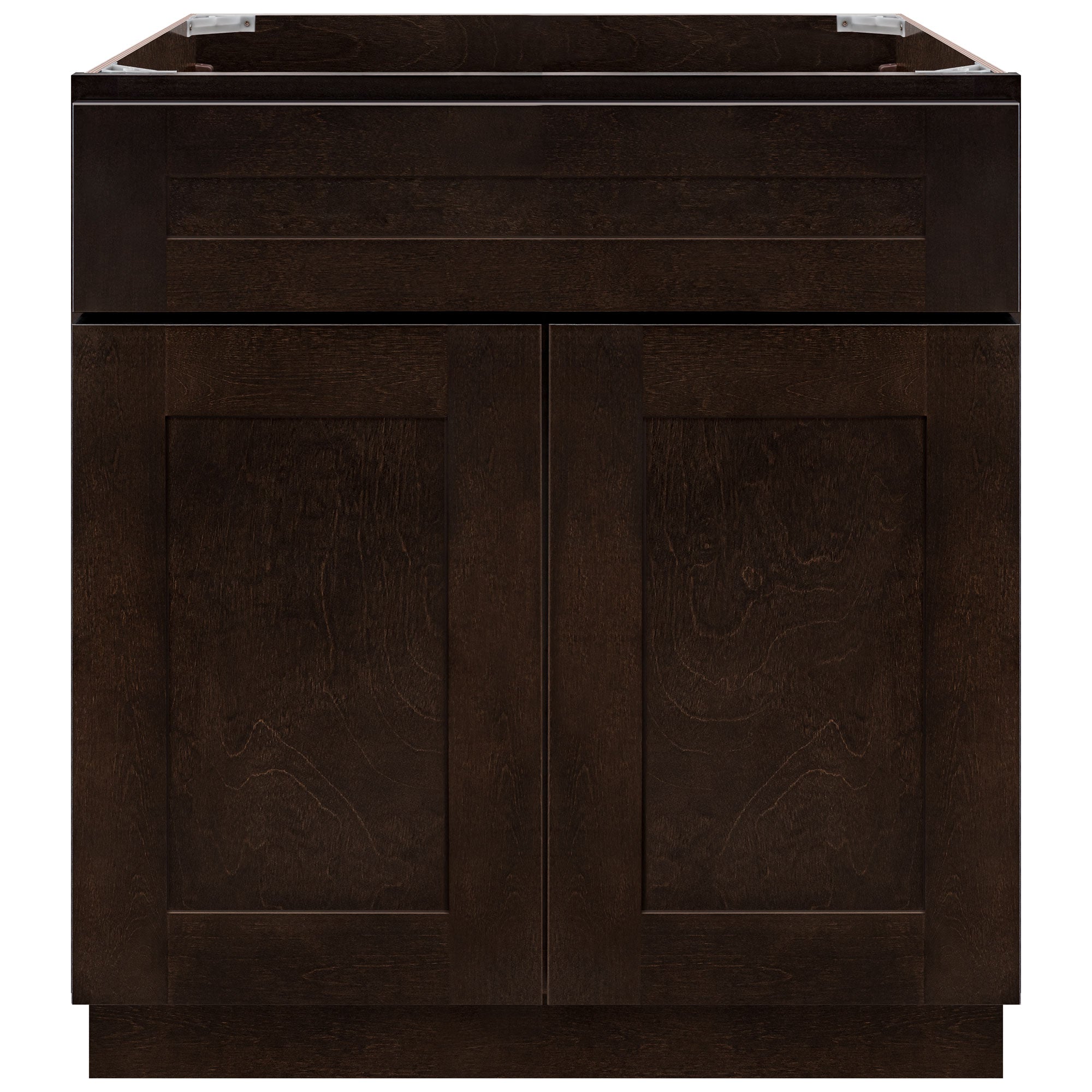 Vanity Sink Base Cabinet 30 Inch Wide x 21 Inch Deep x 34 1/2 Inch High Espresso Shaker Series