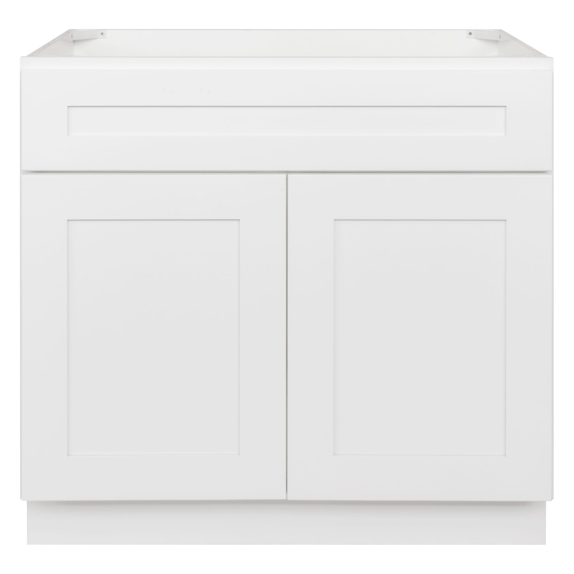 36 W x 21 D x 34.5 H Vanity Sink Base White Shaker Cabinet