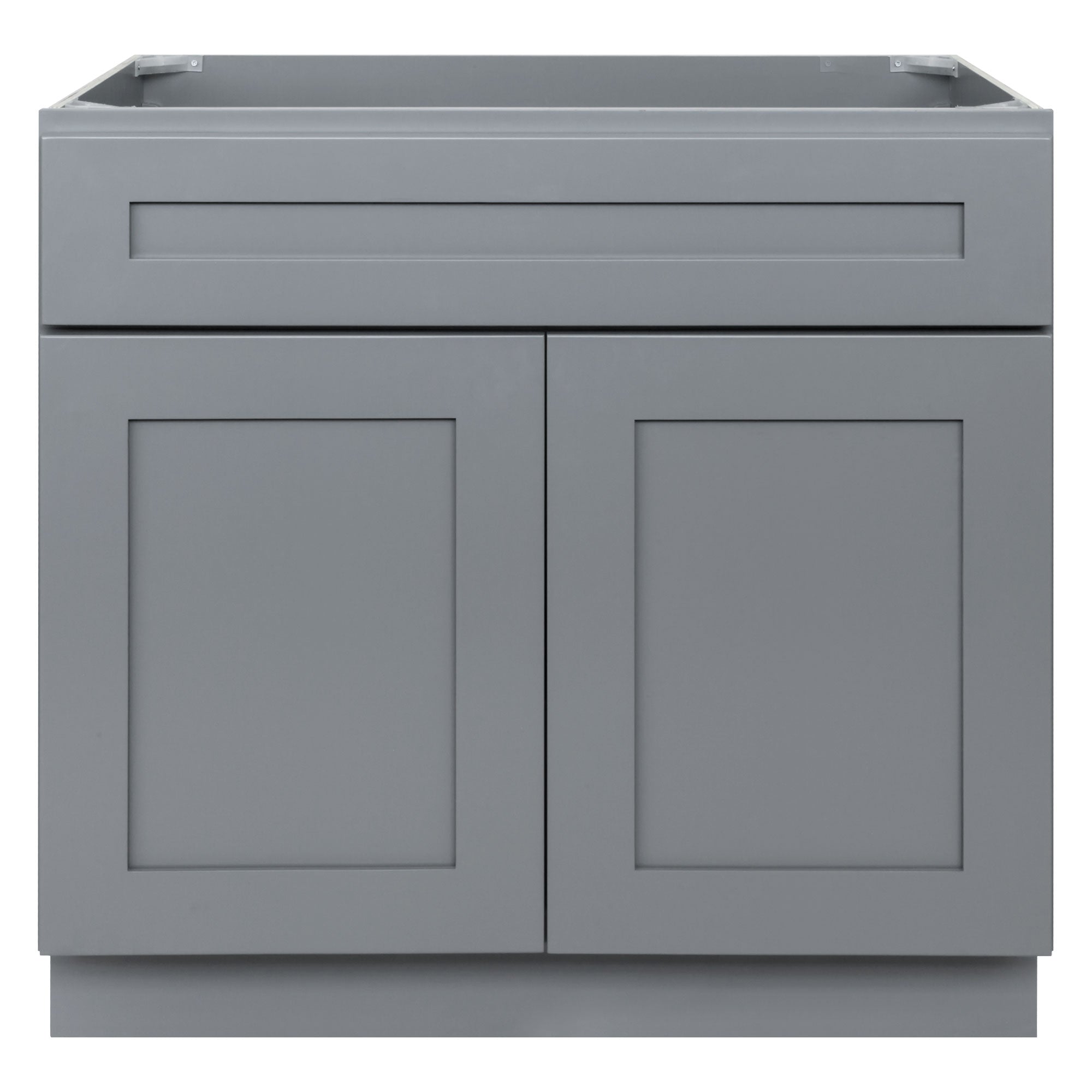 36 W x 21 D x 34.5 H Vanity Sink Base Gray Shaker Cabinet