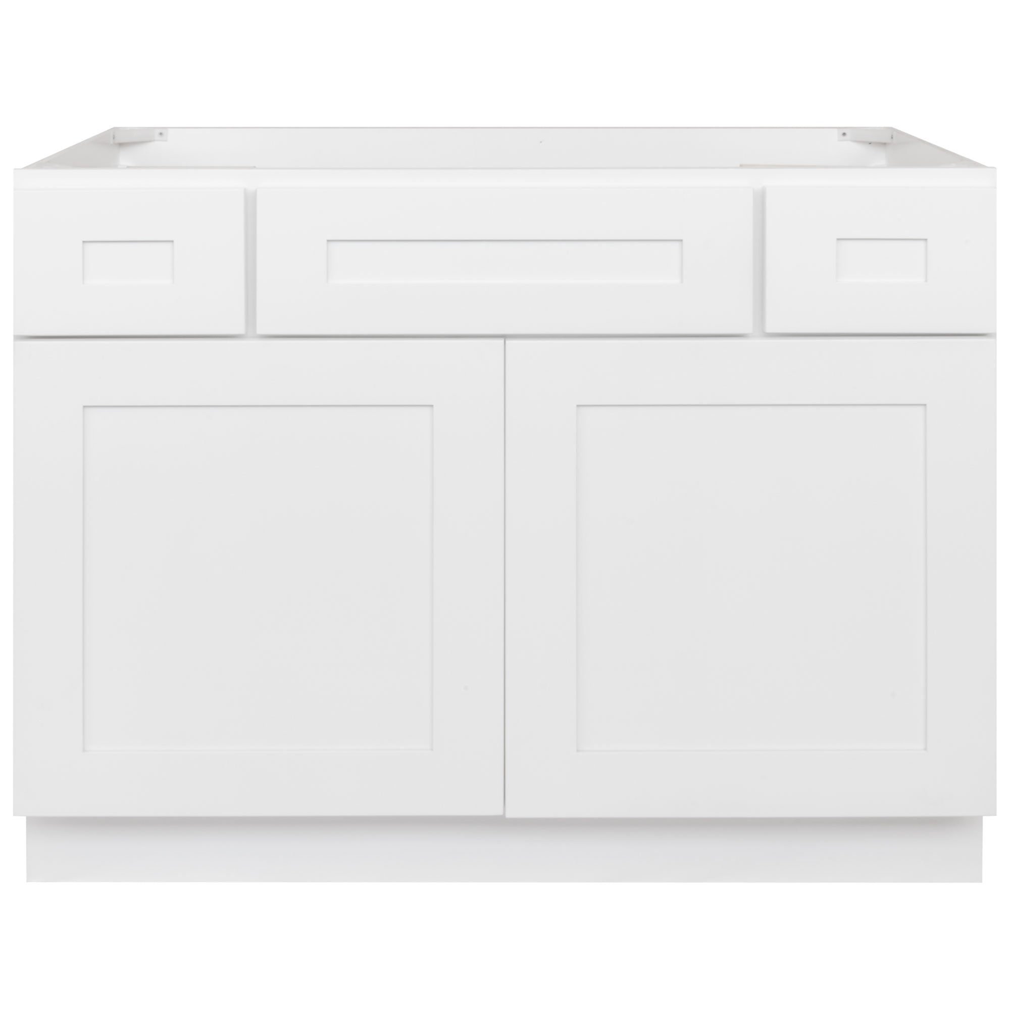 42 W x 21 D x 34.5 H Vanity Sink Base White Shaker Cabinet