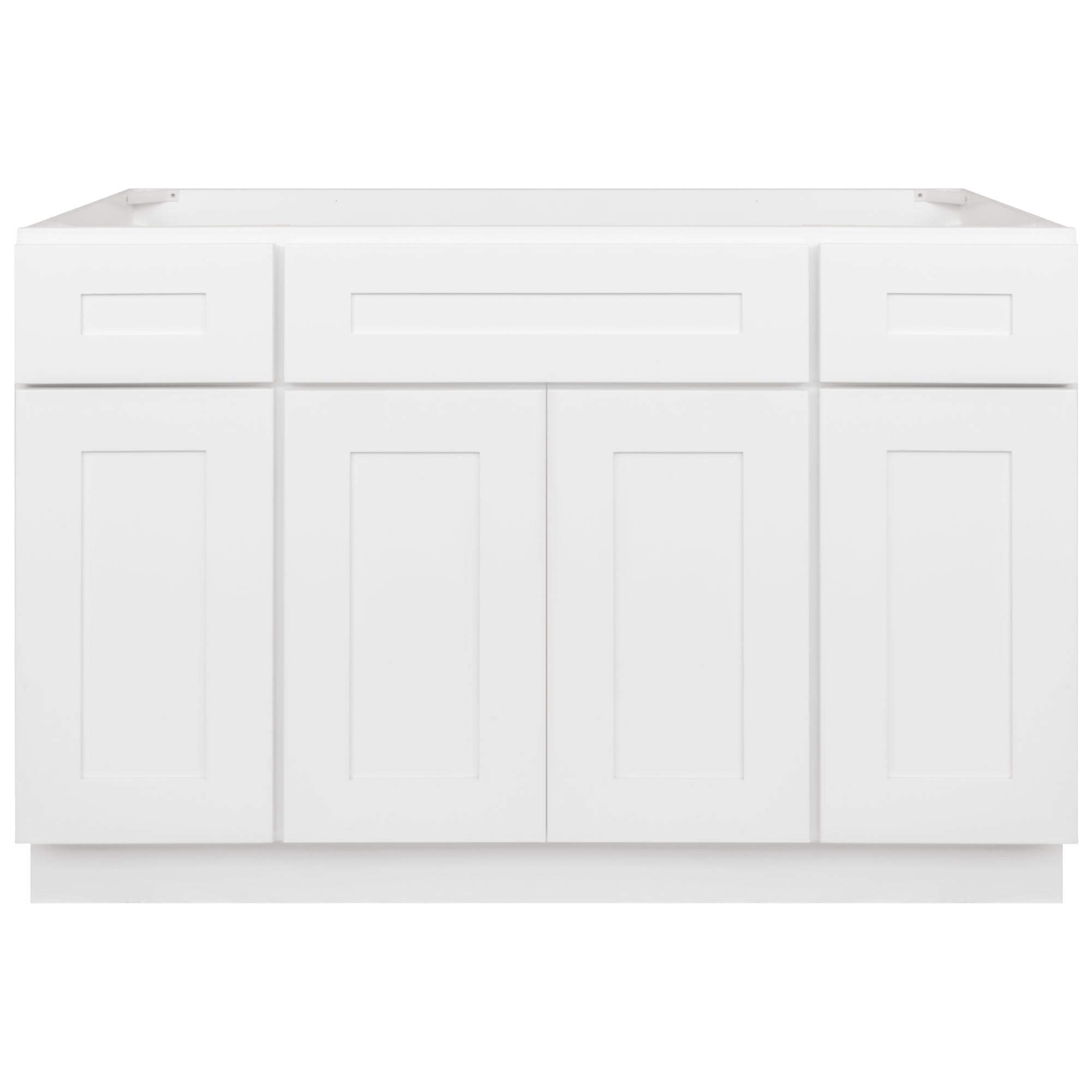 48 W x 21 D x 34.5 H Vanity Sink Base White Shaker Cabinet