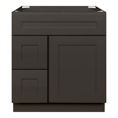 30 W x 21 D x 34.5 H Vanity Sink Base Cabinet With Left Side Drawers - Avalon Charcoal