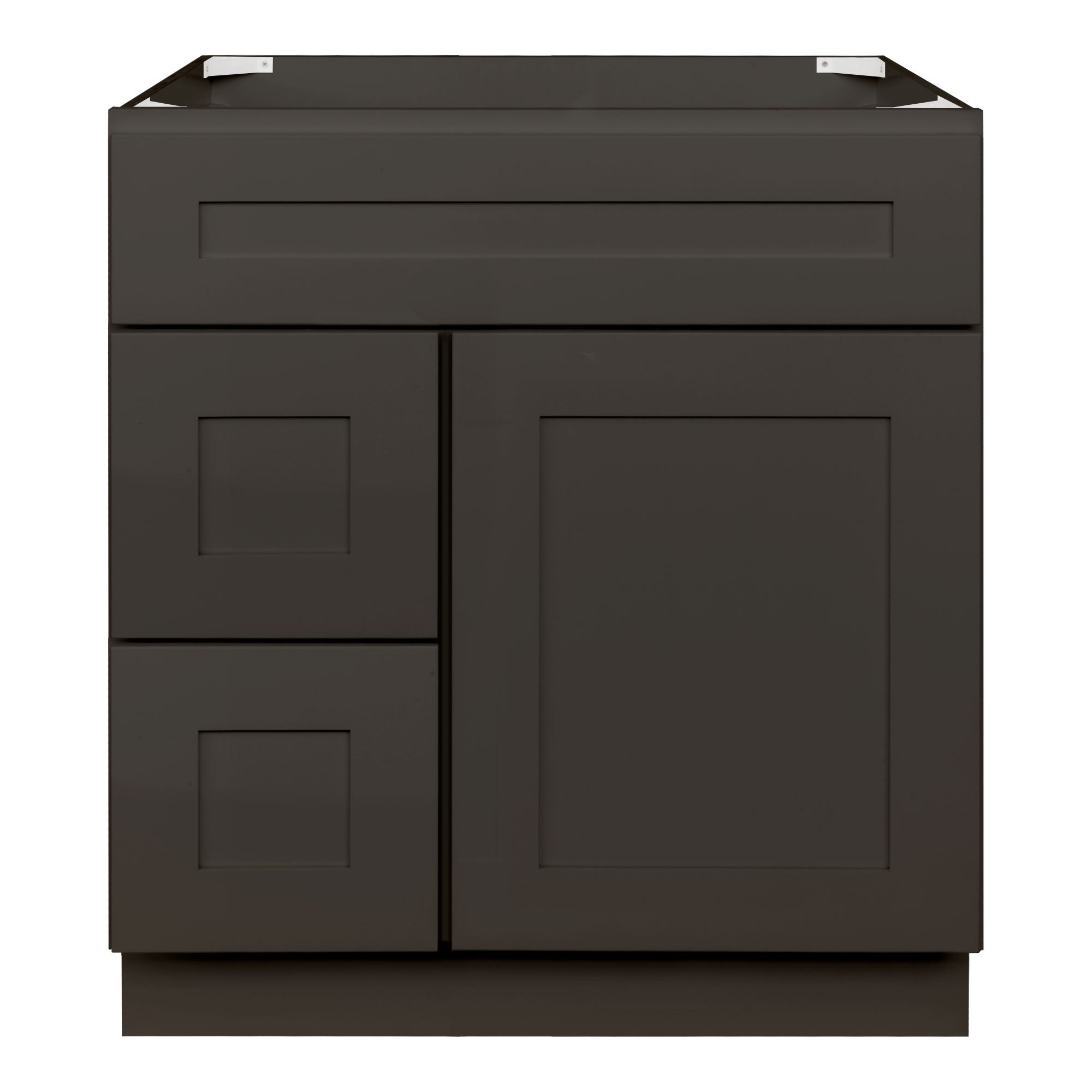 30 W x 21 D x 34.5 H Vanity Sink Base Cabinet With Left Side Drawers - Avalon Charcoal