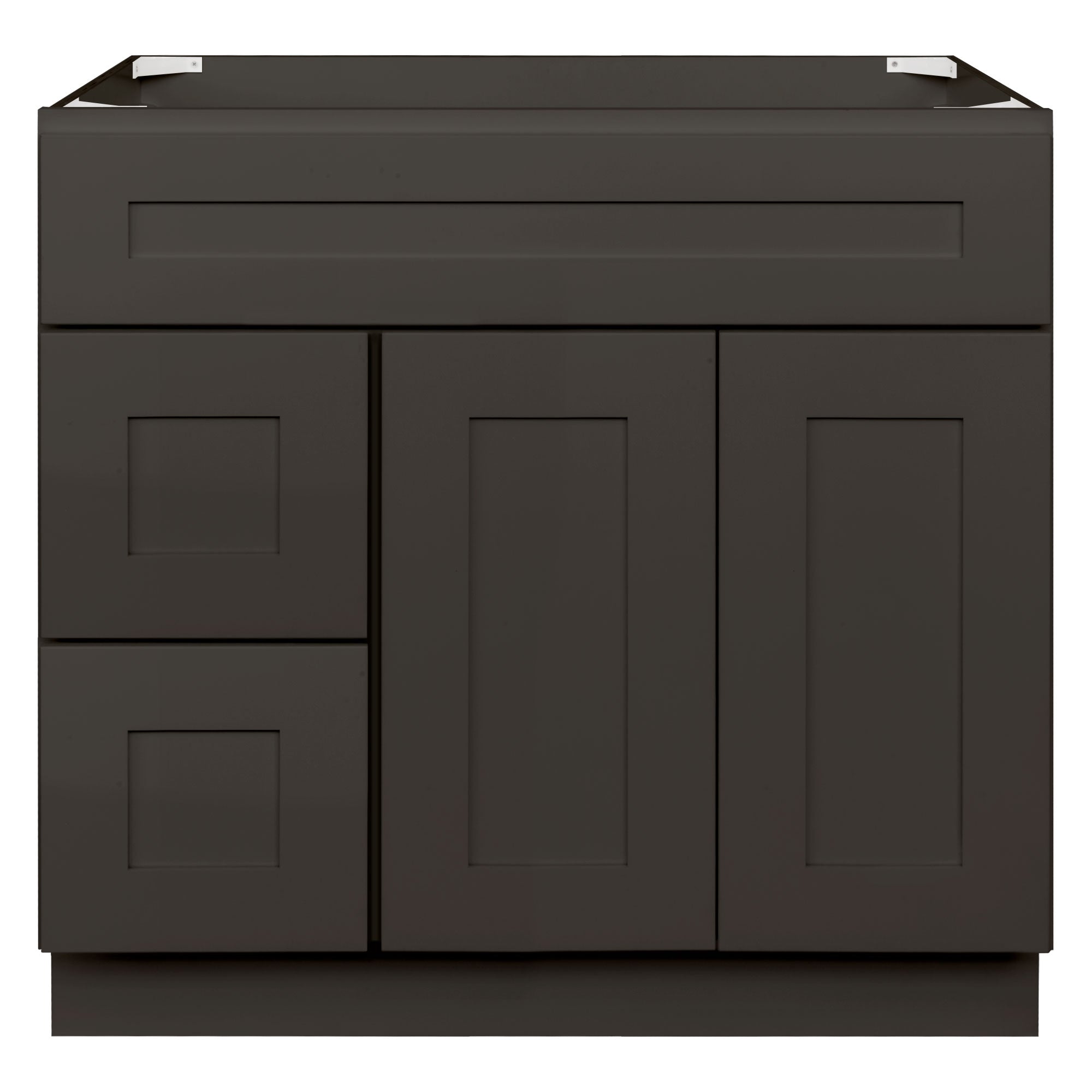 36 W x 21 D x 34.5 H Vanity Sink Base Cabinet With Left Side Drawers - Avalon Charcoal