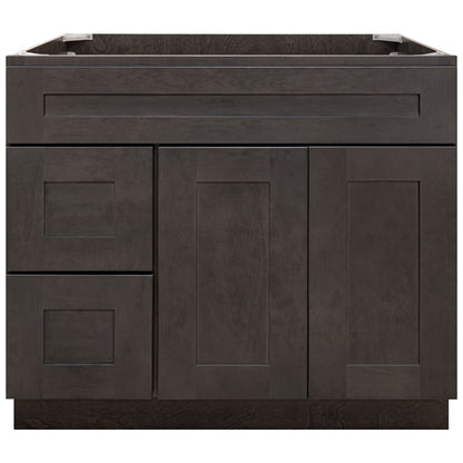 Vanity Sink Base Cabinet with Left Drawers 36 Inch Wide x 21 Inch Deep x 34 1/2 Inch High Dover Gray Series