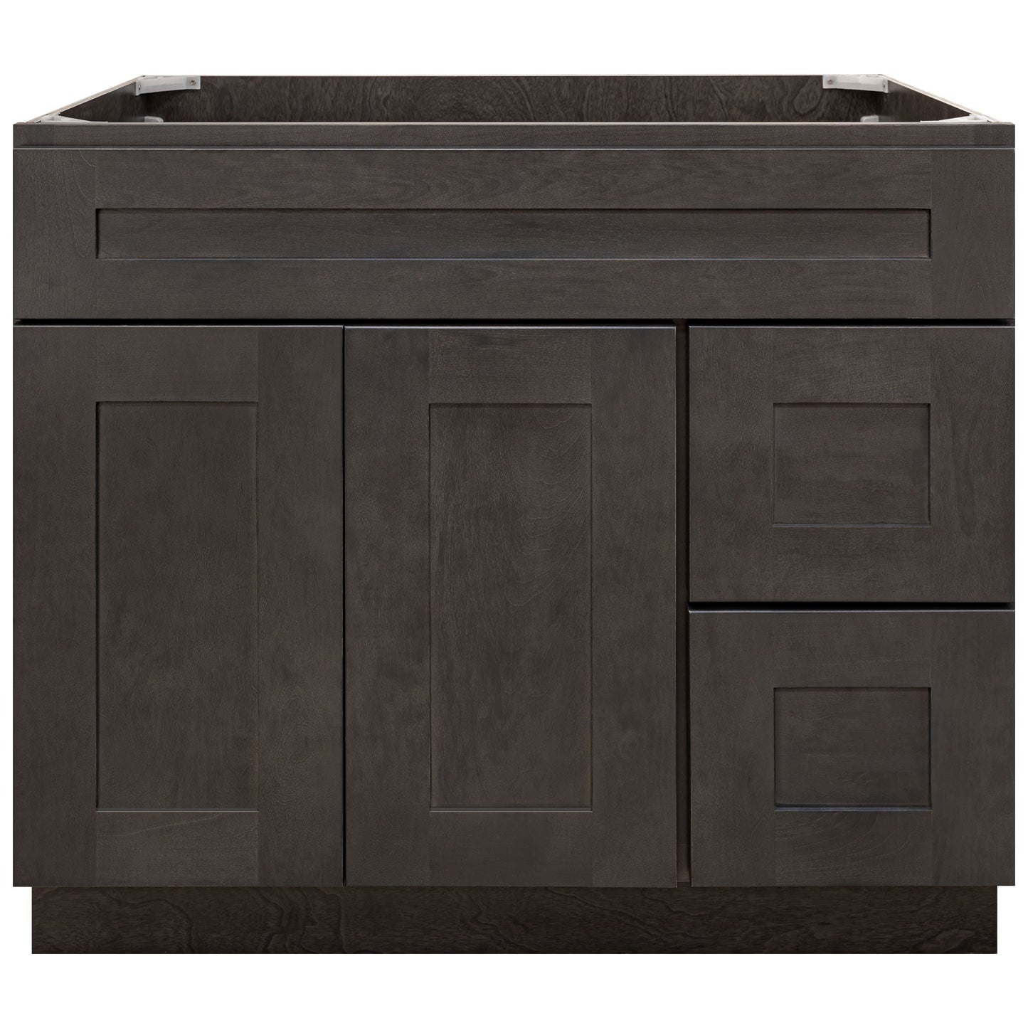 Vanity Sink Base Cabinet with Right Drawers 36 Inch Wide x 21 Inch Deep x 34 1/2 Inch High Dover Gray Series