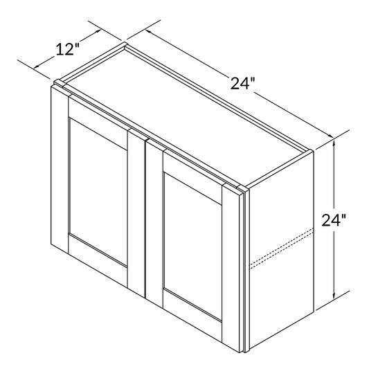 Wall Kitchen Cabinet W2424 Alpina White LessCare 24 in. width 24 in. height 12 in. depth