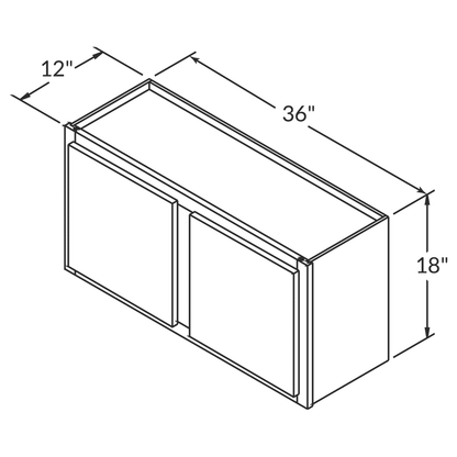 Wall Kitchen Cabinet W3618 Newport LessCare 36 in. width 18 in. height 12 in. depth