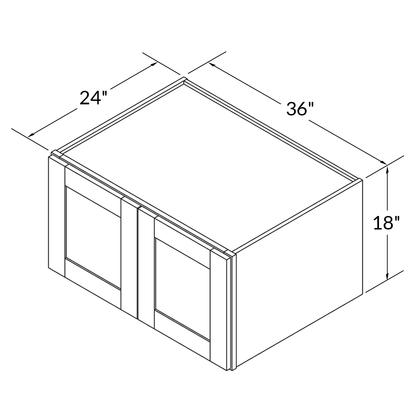 36”W x 18”H x 24”D Wall Kitchen Cabinet -Alpina White