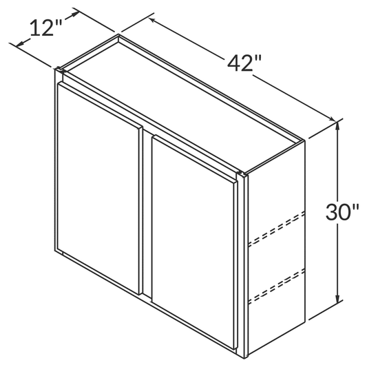 Wall Kitchen Cabinet W4230 Newport LessCare 42 in. width 30 in. height 12 in. depth