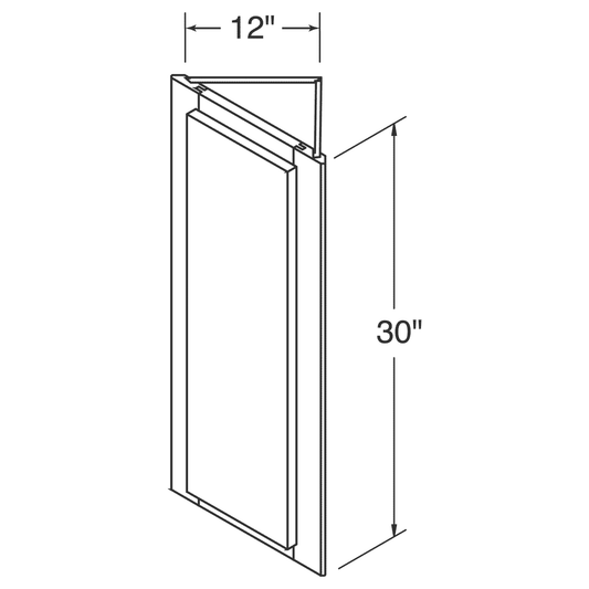 Wall End Kitchen Cabinet WEC1230 Newport LessCare 12 in. width 30 in. height 12 in. depth
