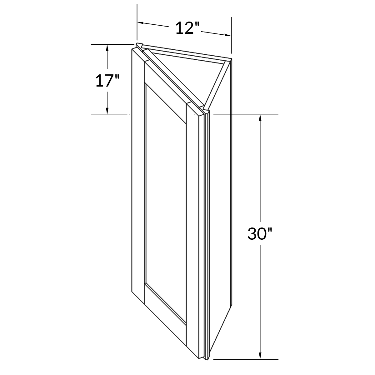 Wall End Kitchen Cabinet WEC1230 Milan Pearl LessCare 12 in. width 30 in. height 12 in. depth