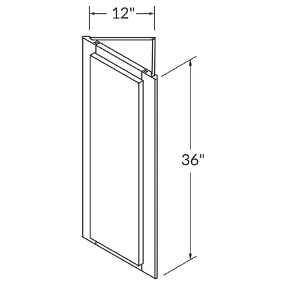 Wall End Kitchen Cabinet WEC1236 Newport LessCare 12 in. width 36 in. height 12 in. depth