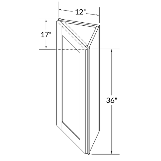 Wall End Kitchen Cabinet WEC1236 Milan Slate LessCare 12 in. width 36 in. height 12 in. depth