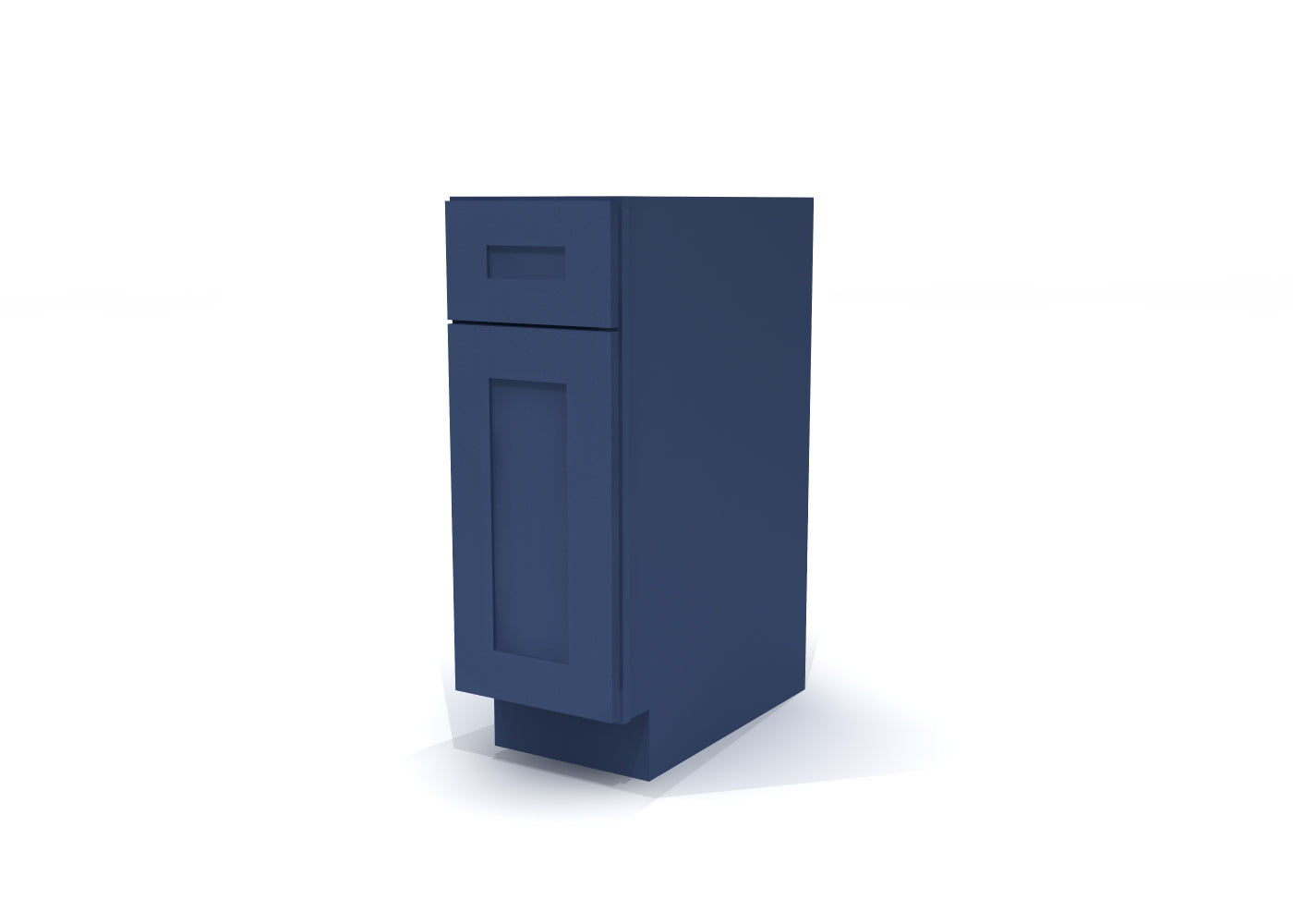 Base Single Door One Drawer 12" Wide Blue Shaker Cabinet