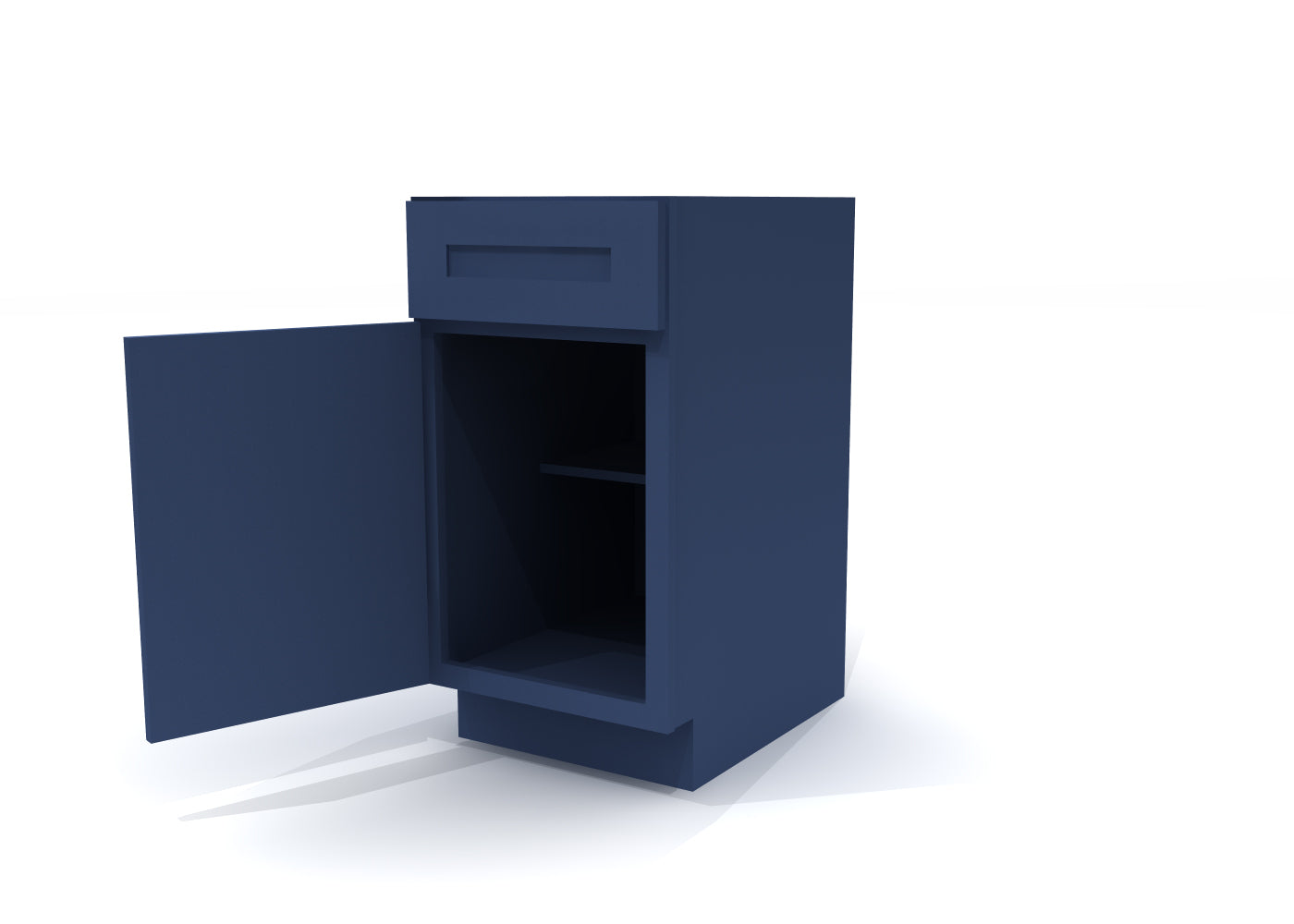 Base Single Door One Drawer 18" Wide Blue Shaker Cabinet