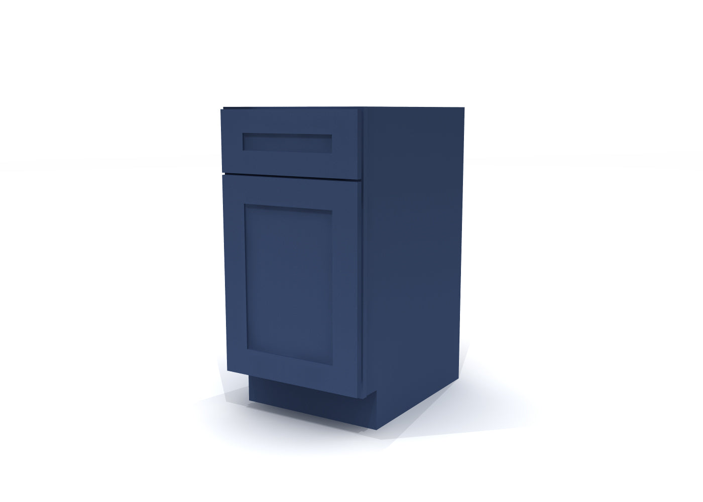 Base Single Door One Drawer 18" Wide Blue Shaker Cabinet