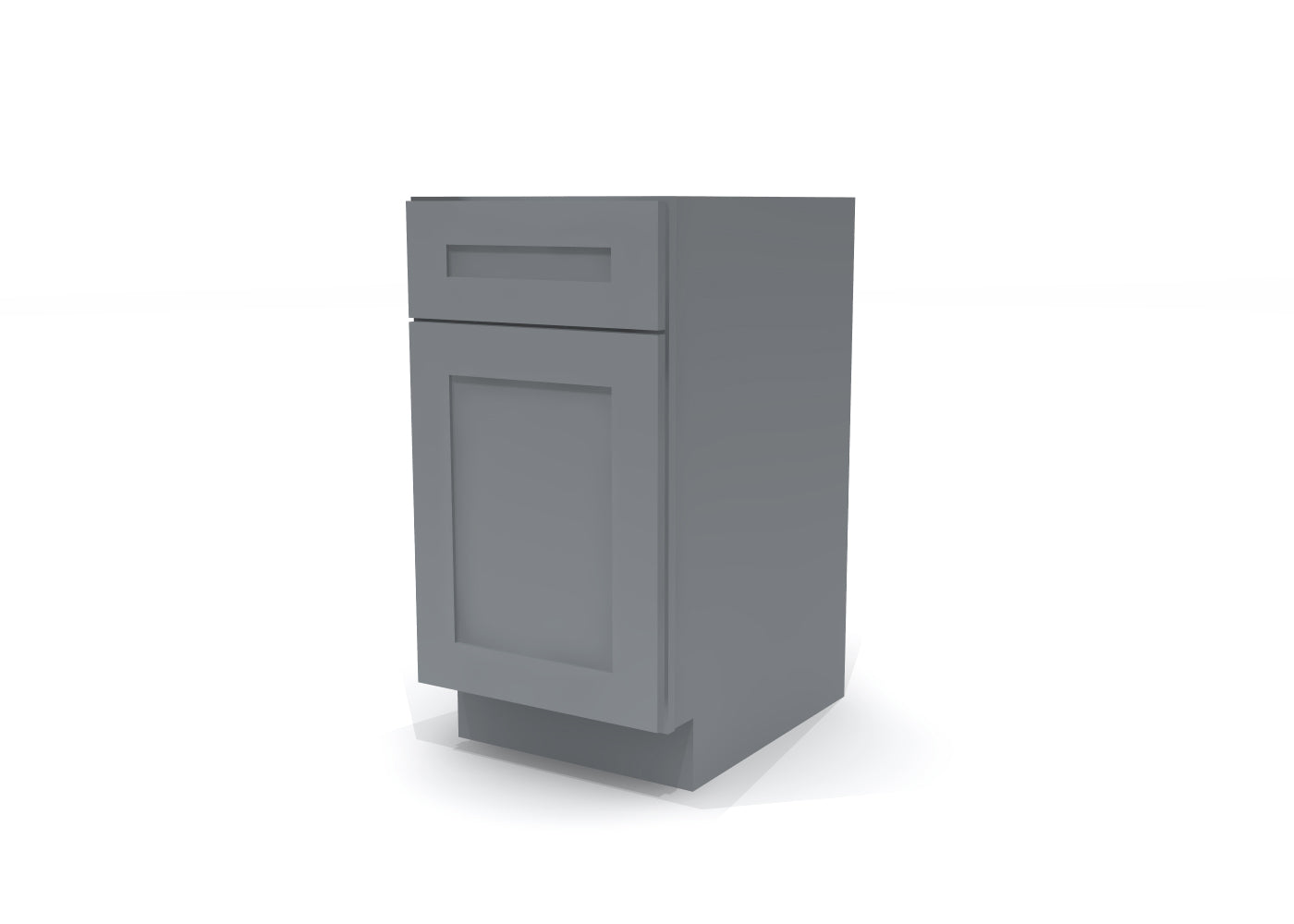 Base Single Door One Drawer 18" Wide Gray Shaker Cabinet
