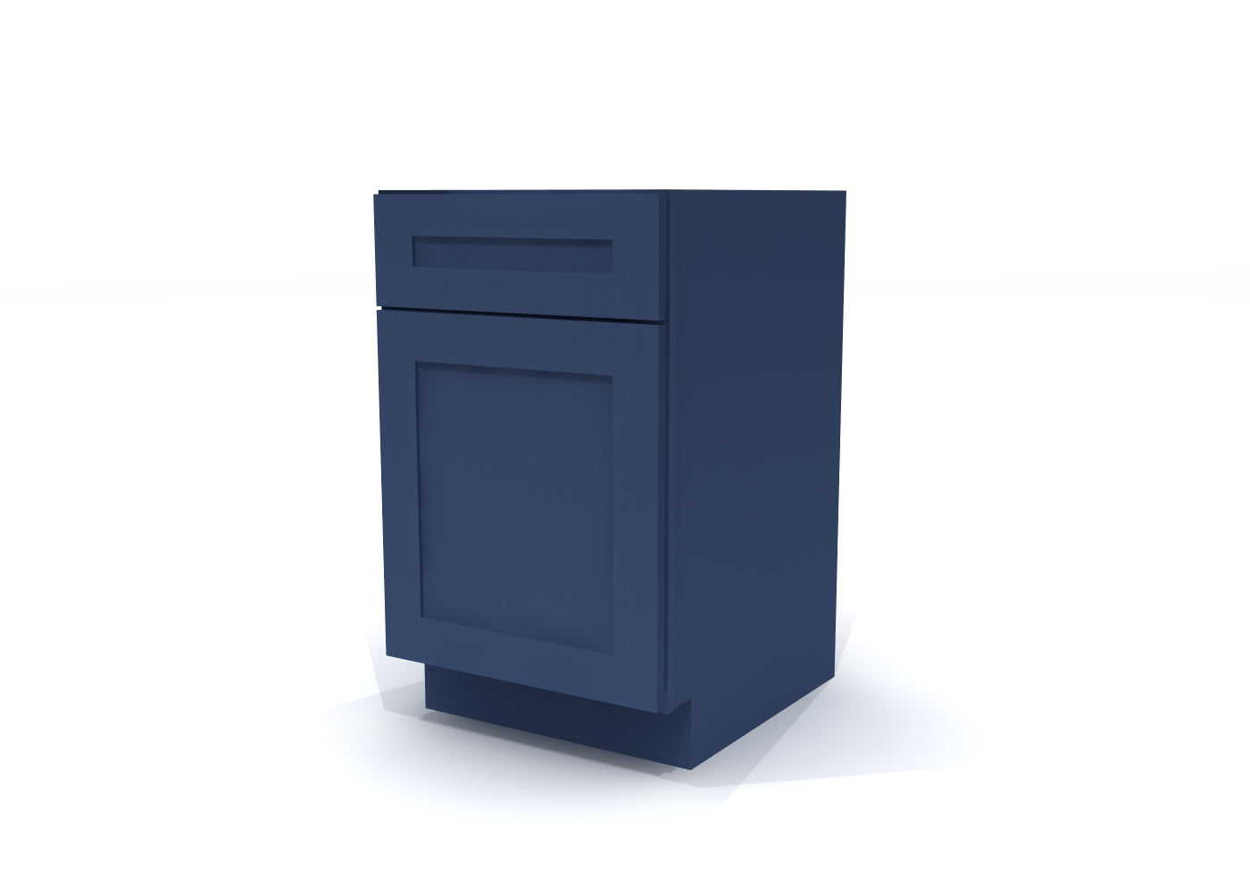 Base Single Door One Drawer 21" Wide Blue Shaker Cabinet