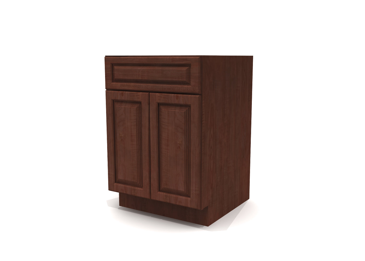 Base Double Door One Drawer 24" Wide Cherry Raised Panel Cabinet