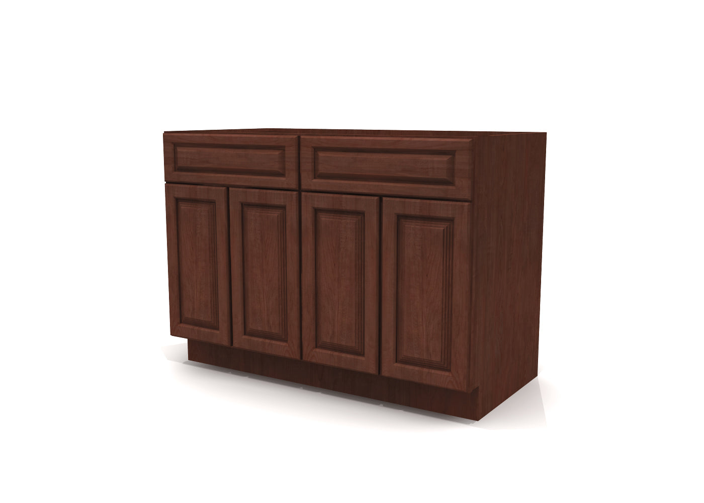 Base Four Door Two Drawers 48" Wide Cherry Raised Panel Cabinet