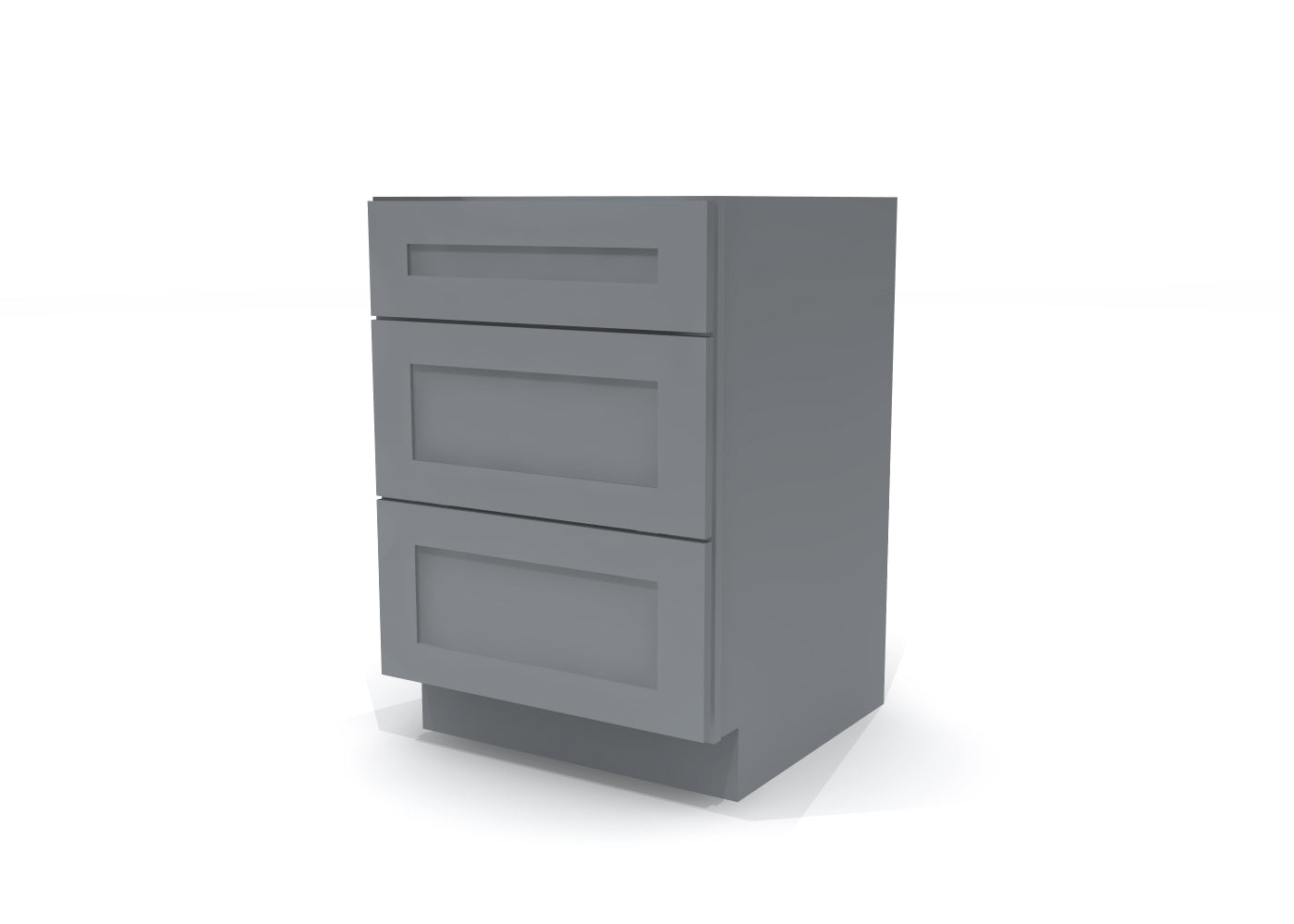 Drawer Base 24" Wide Gray Shaker Cabinet