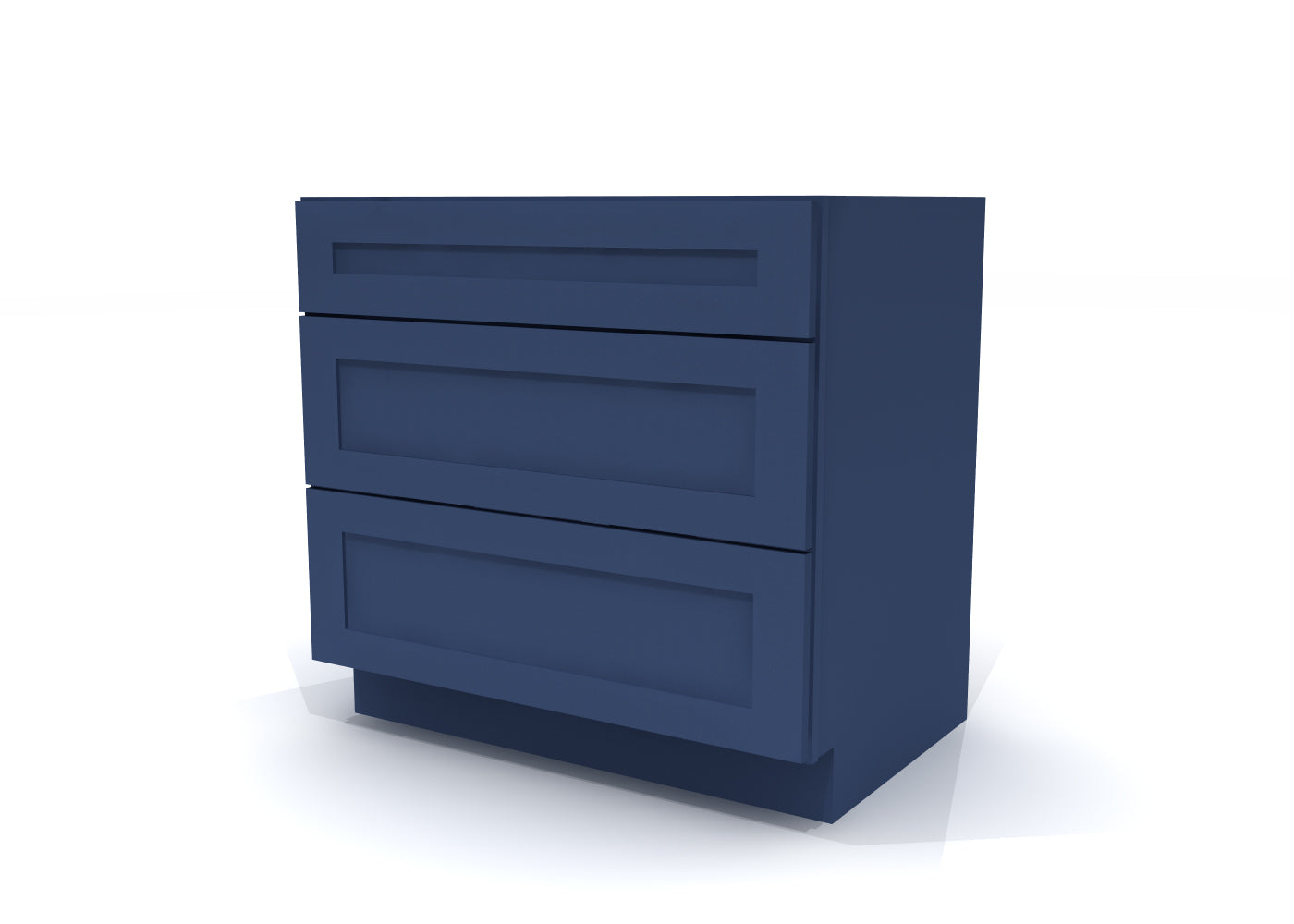 Drawer Base 36" Wide Blue Shaker Cabinet